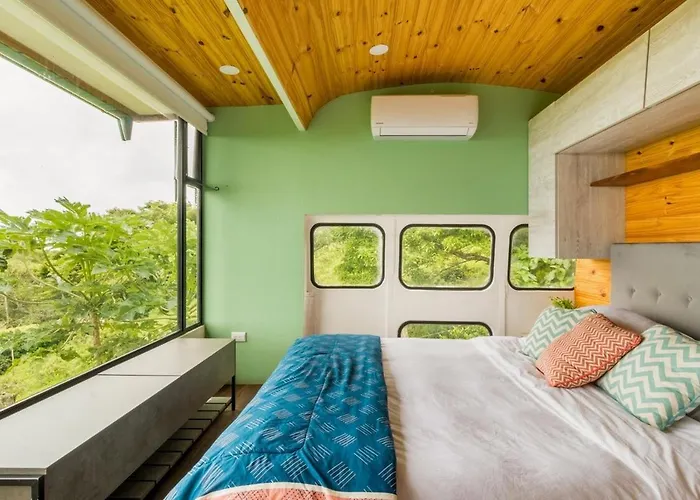 Luxury Converted School Buses Near Lake Arenal